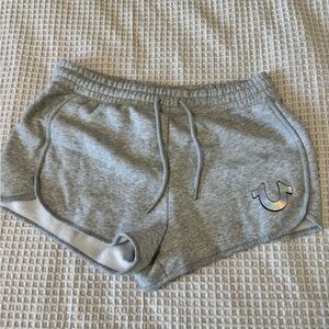True Religion Gray Athletic Shorts with Elastic Waistband